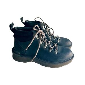 New Sorel Black Waterproof Leather Rubber Outsole Combat Boots size 8